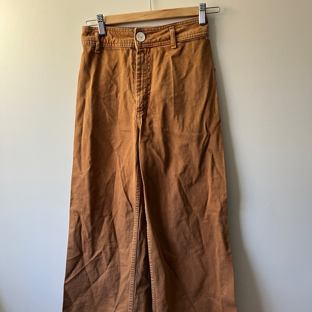 Zara Marine Straight Wide Leg Jean